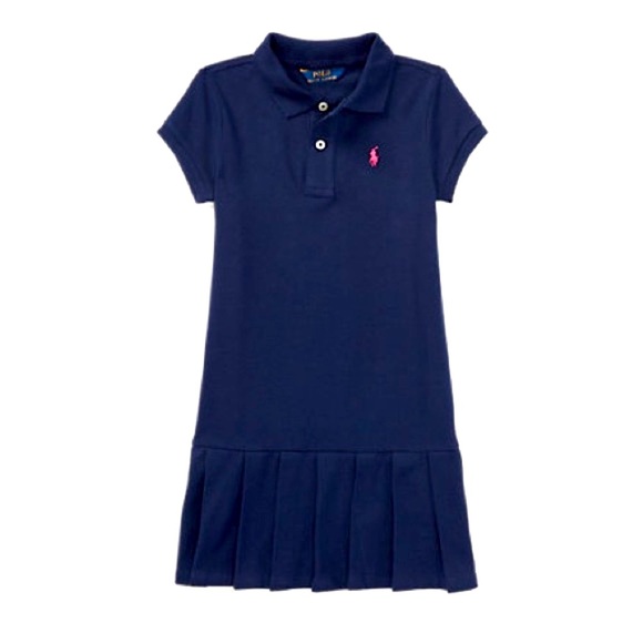Polo Ralph Lauren Pleated Cotton Polo Navy Dress size 5&6 - Picture 1 of 8